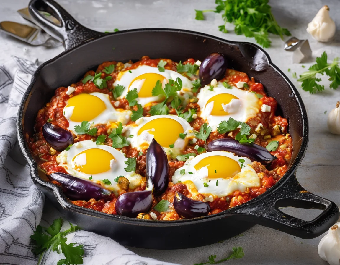 Tortilla de Berenjena y Pimientos Asados