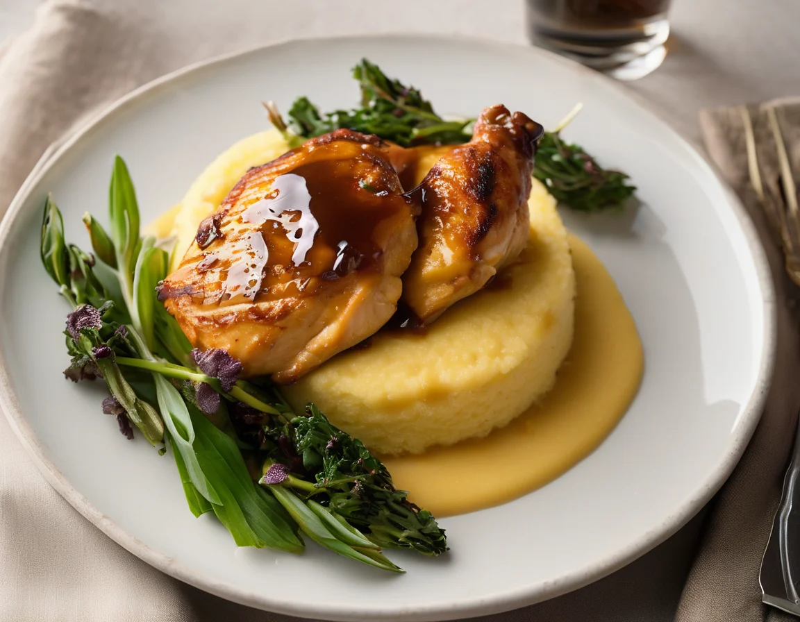 Pollo a la Manzana con Puré de Patatas