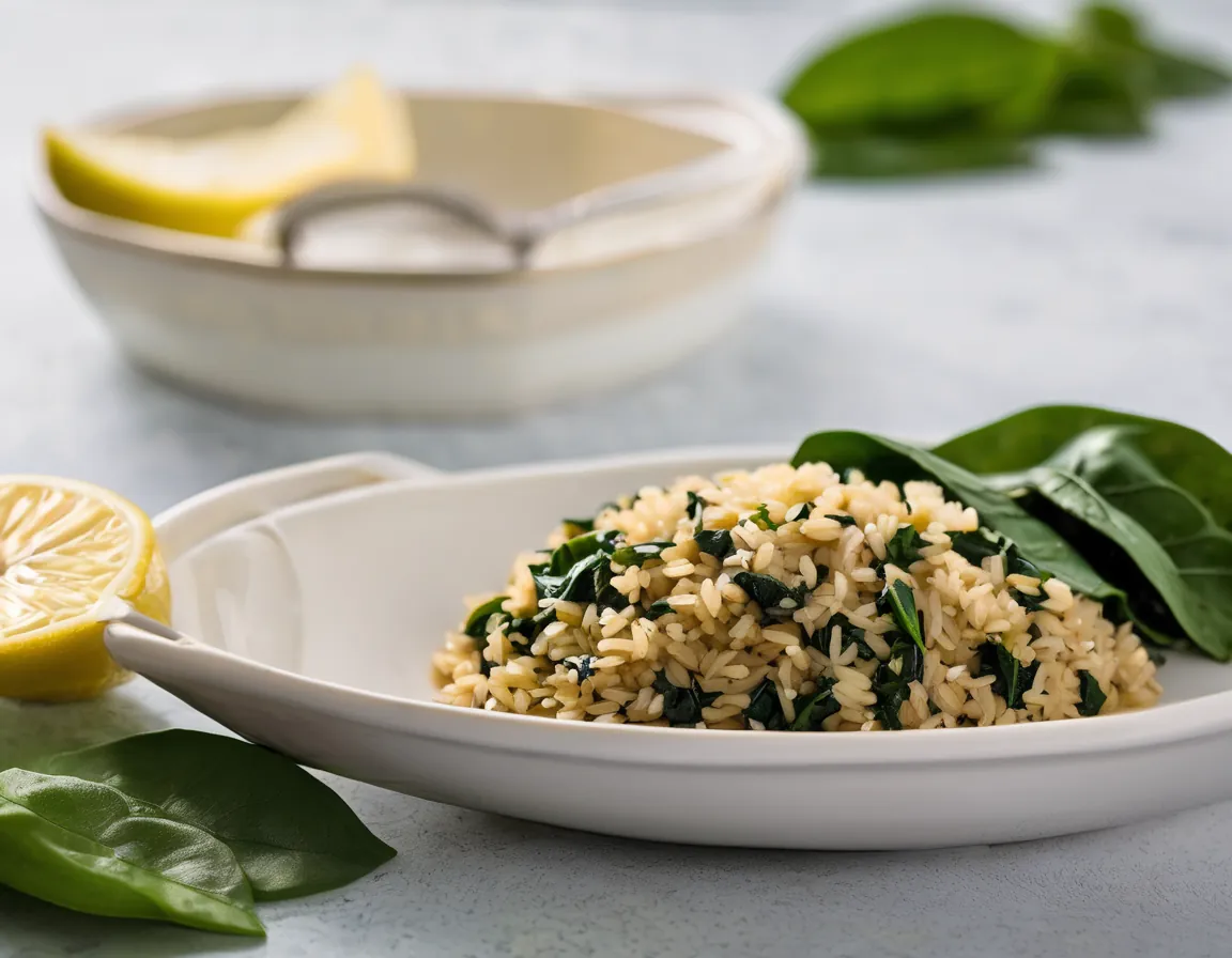 Arroz Integral con Espinacas y Limón para Diabetes Tipo 1