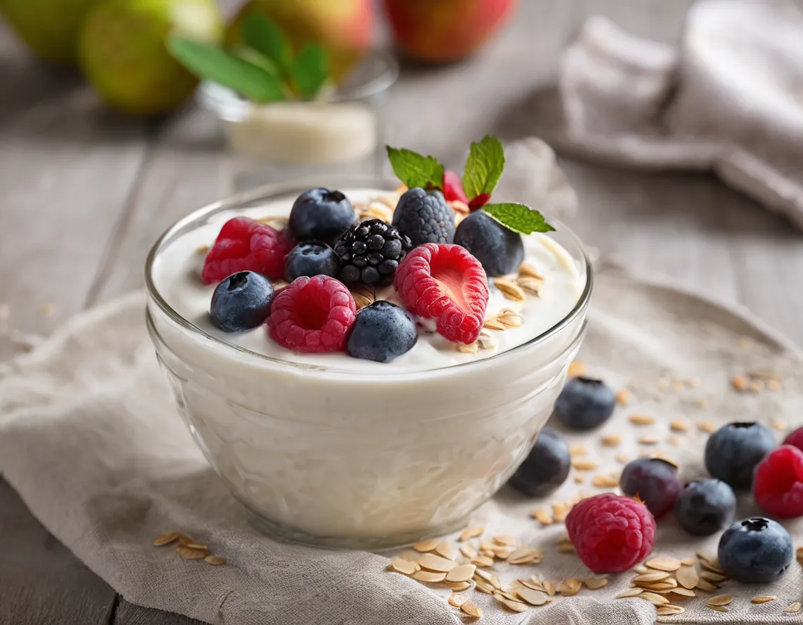 Avena Cremosa con Yogur y Frutas Bajas en Fructosa