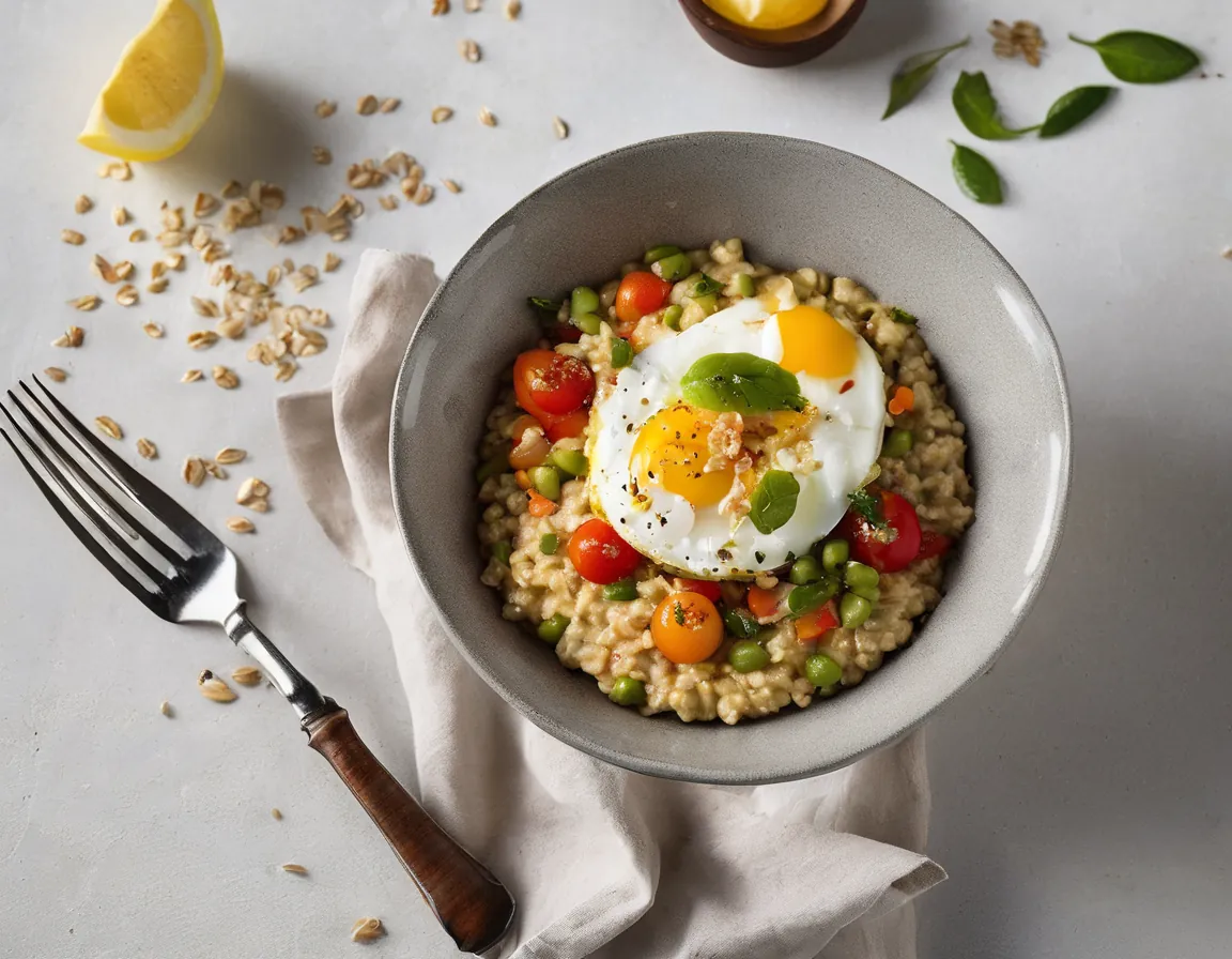 Avena Mediterránea con Verduras y Huevo