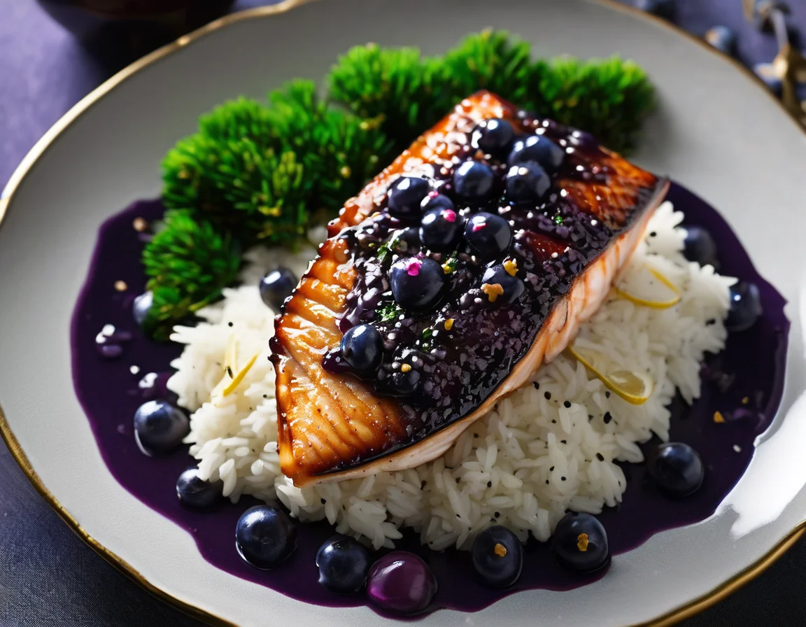 Lubina al Horno con Salsa de Arándanos y Cuscús Blanco