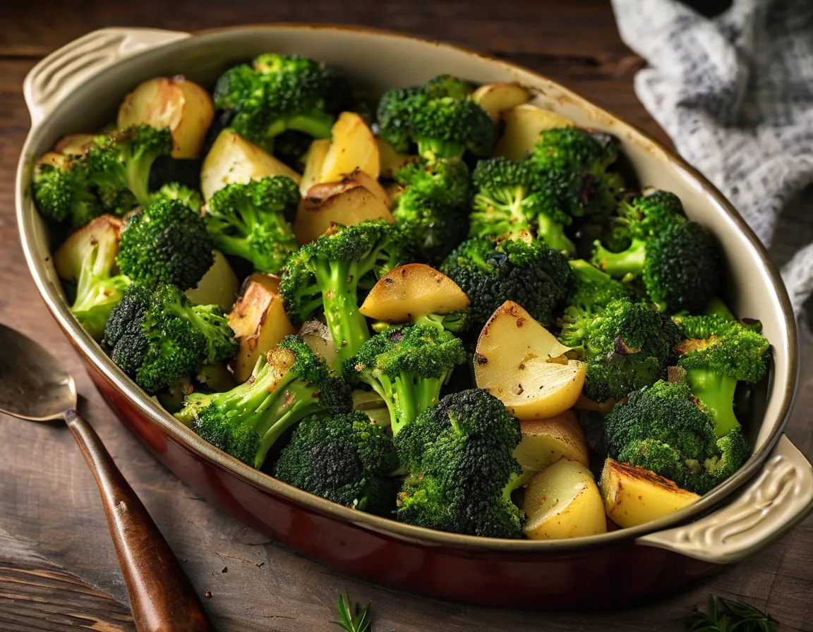 Brócoli al Horno con Patatas y Especias Mediterráneas