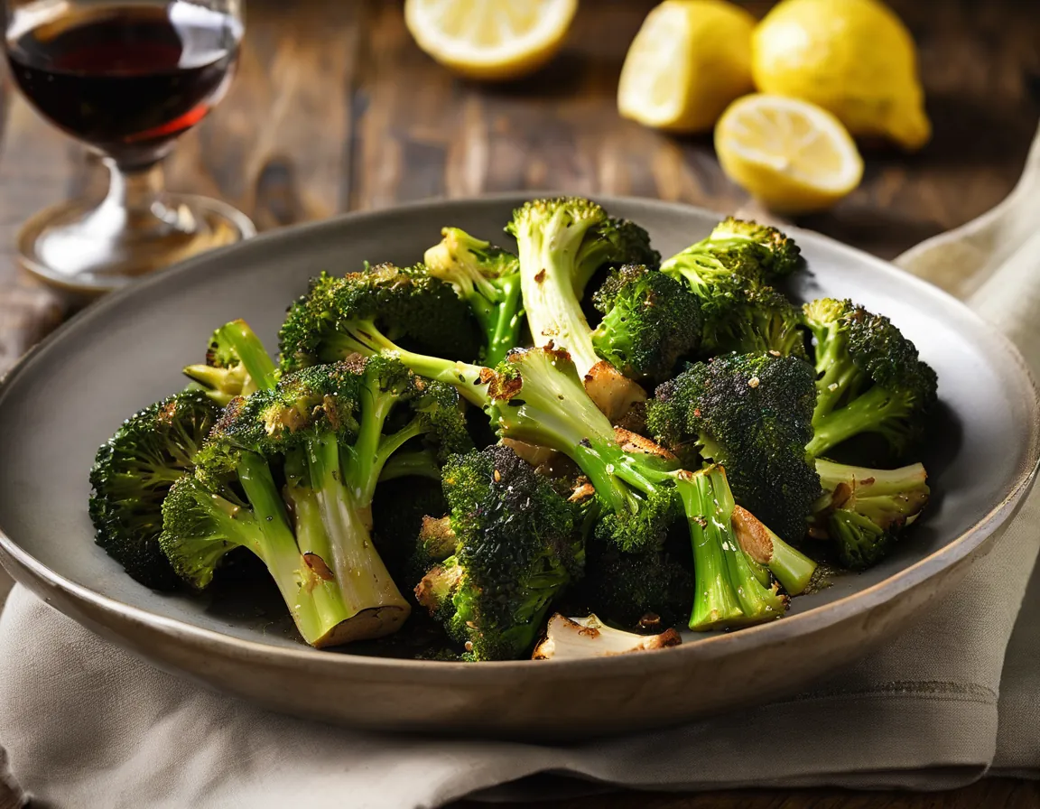 Brócoli Asado Bajo en Fructosa con Pollo al Limón y Ajo