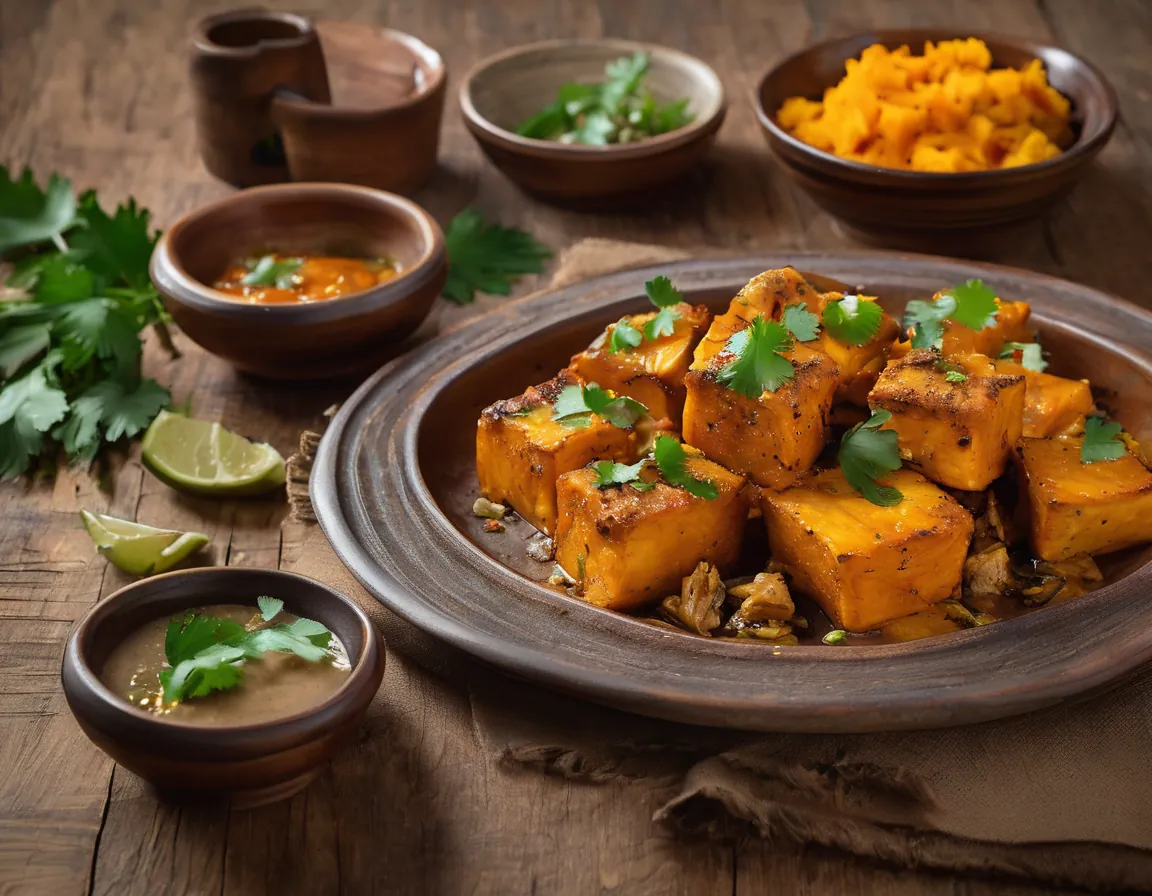 Calabaza Asada con Pollo y Especias Latinas