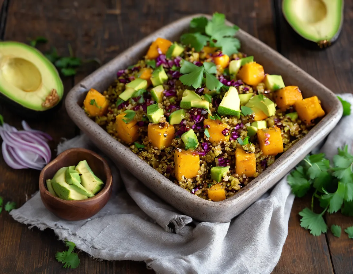 Calabaza Asada con Quinoa y Aguacate