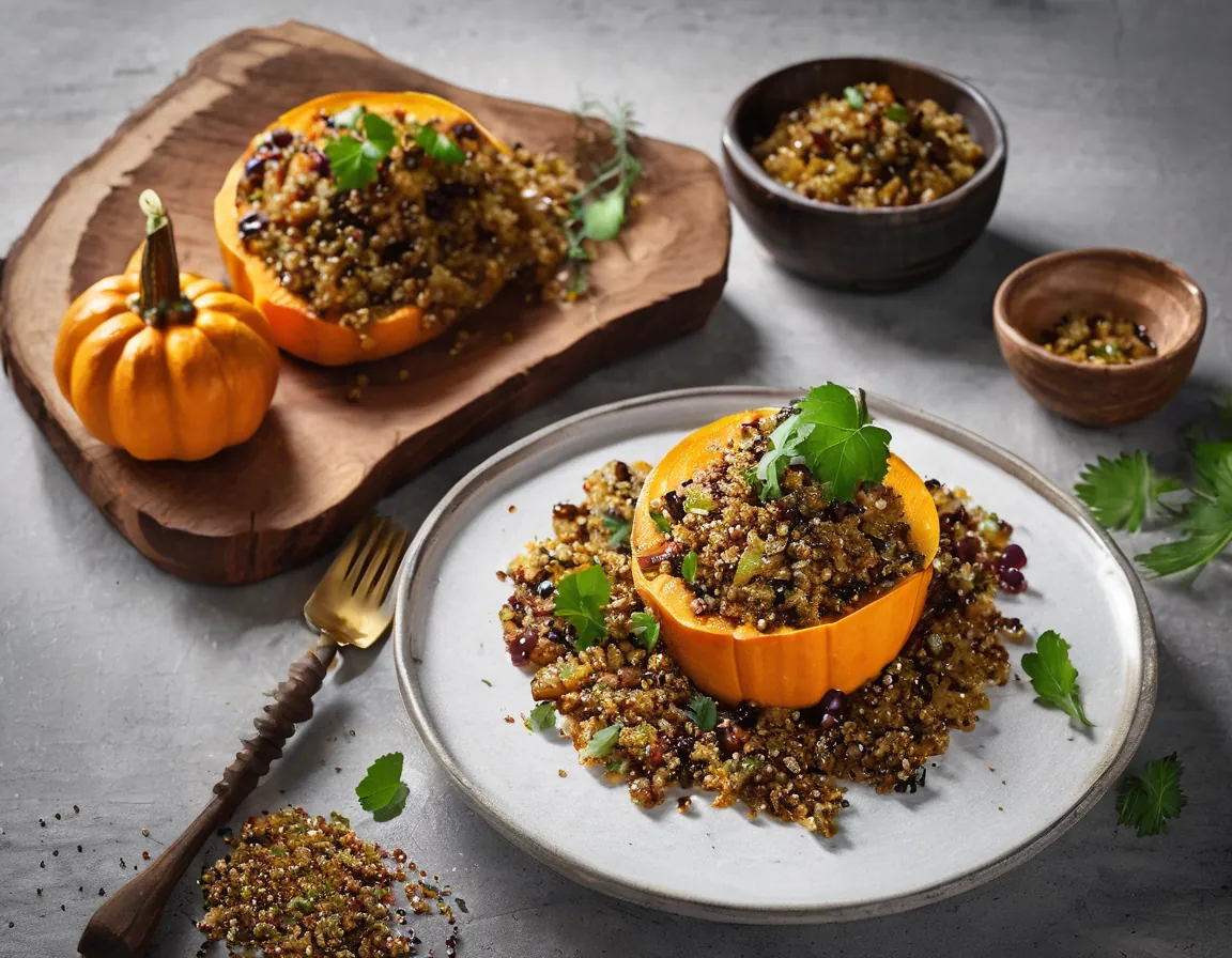 Calabaza Asada con Quinoa y Hierbas