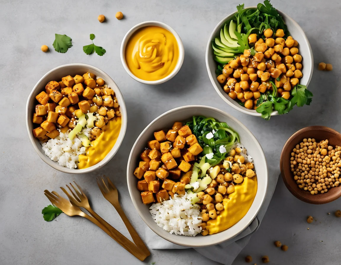 Tofu a la Plancha con Garbanzos al Azafrán