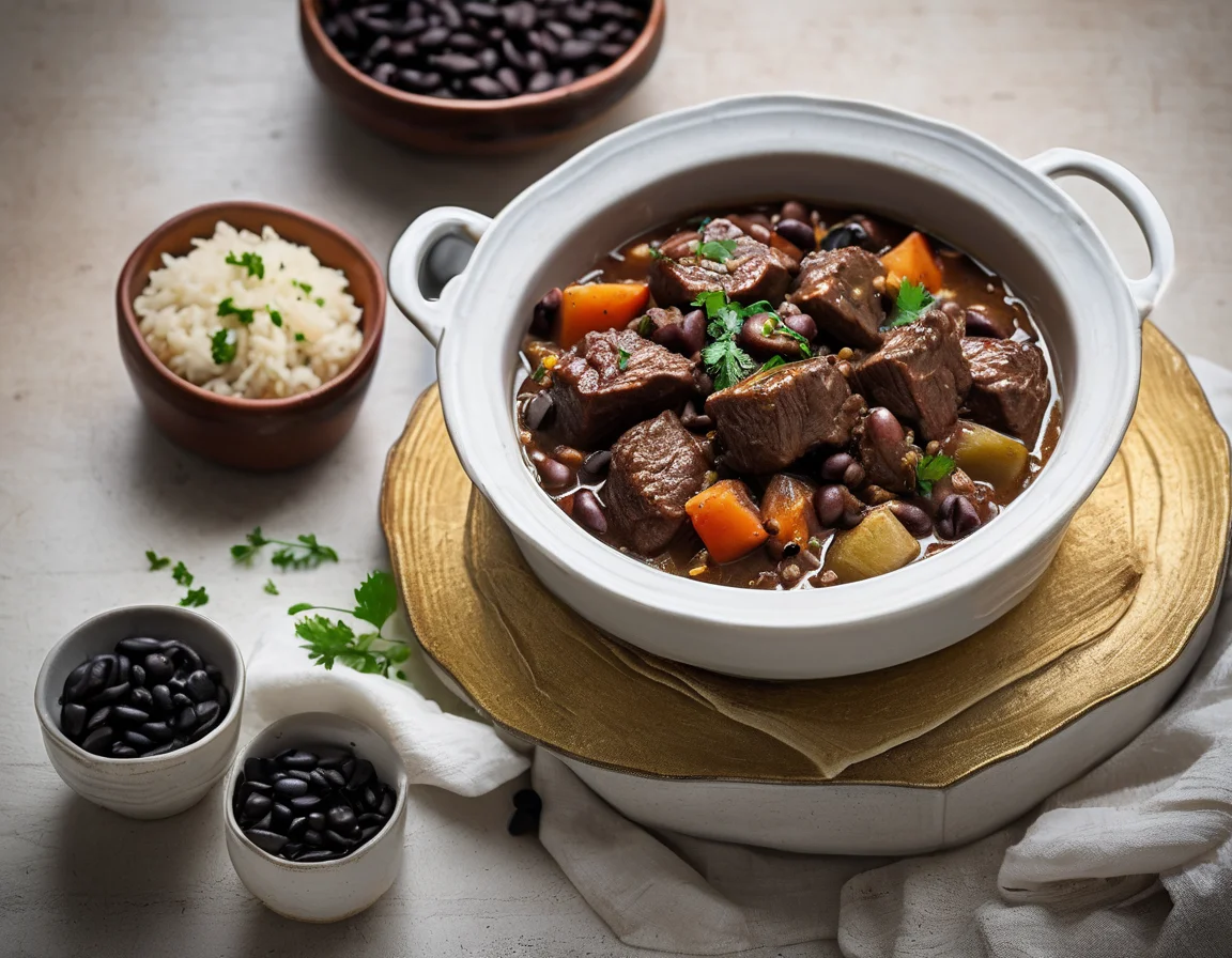 Guiso de Carne con Caraotas y Arroz Integral al Estilo Mediterráneo