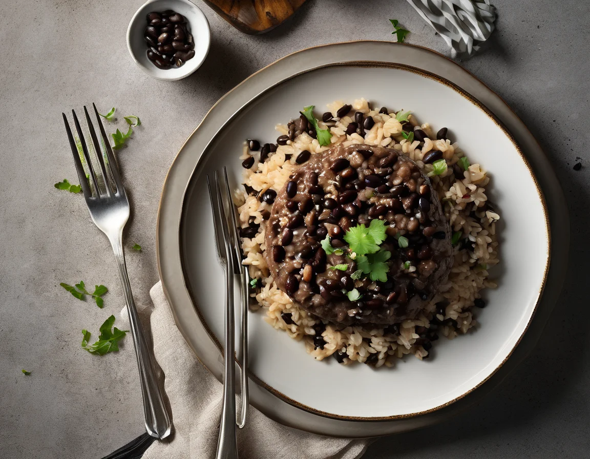 Risotto de Carne y Frijoles Negros con Arroz Integral