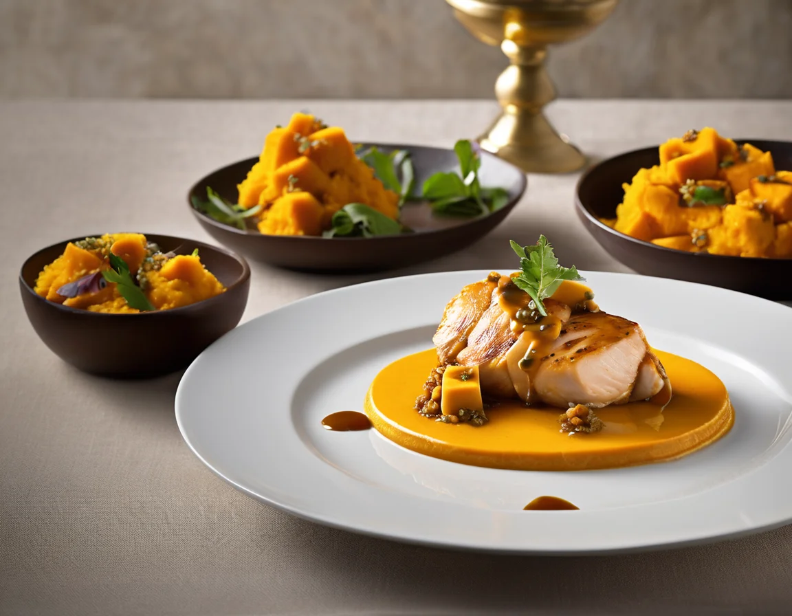 Pollo al Romero con Puré de Boniato y Espinacas