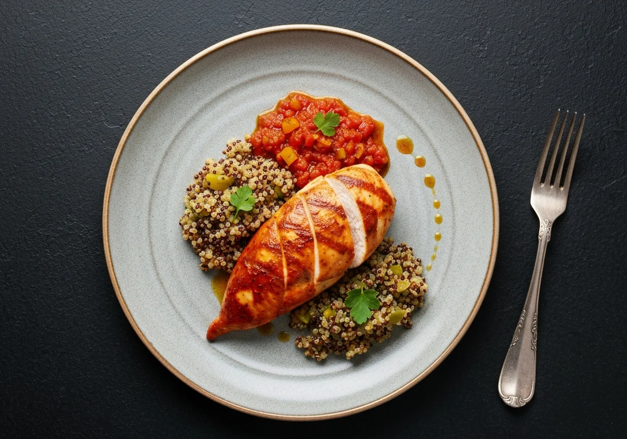 Pechuga de Pollo a la Peperonata con Quinoa