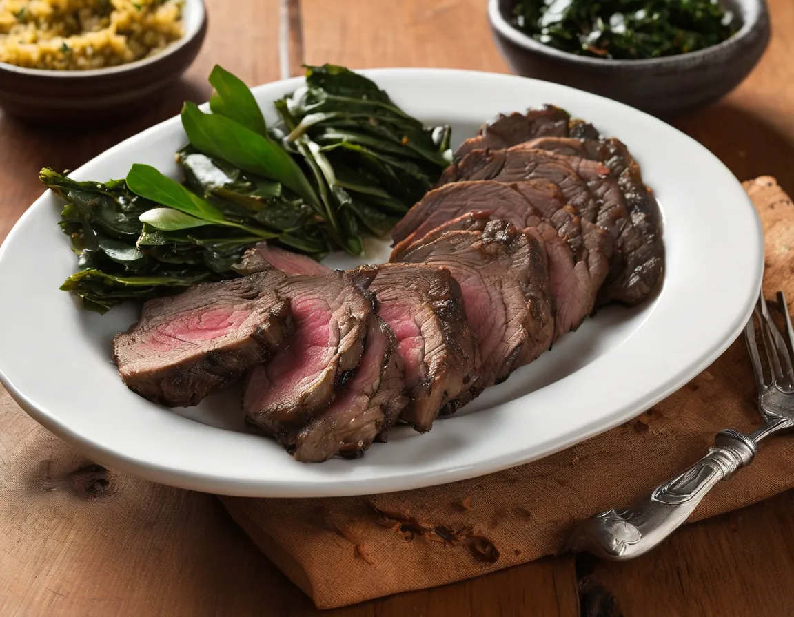 Cordero Asado con Espinacas Suaves al Estilo Latino