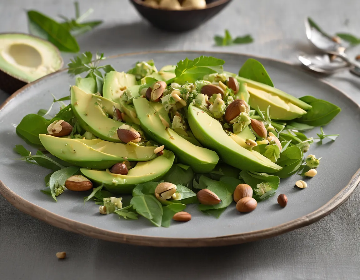 Ensalada de Aguacate con Hierbas Frescas y Nueces