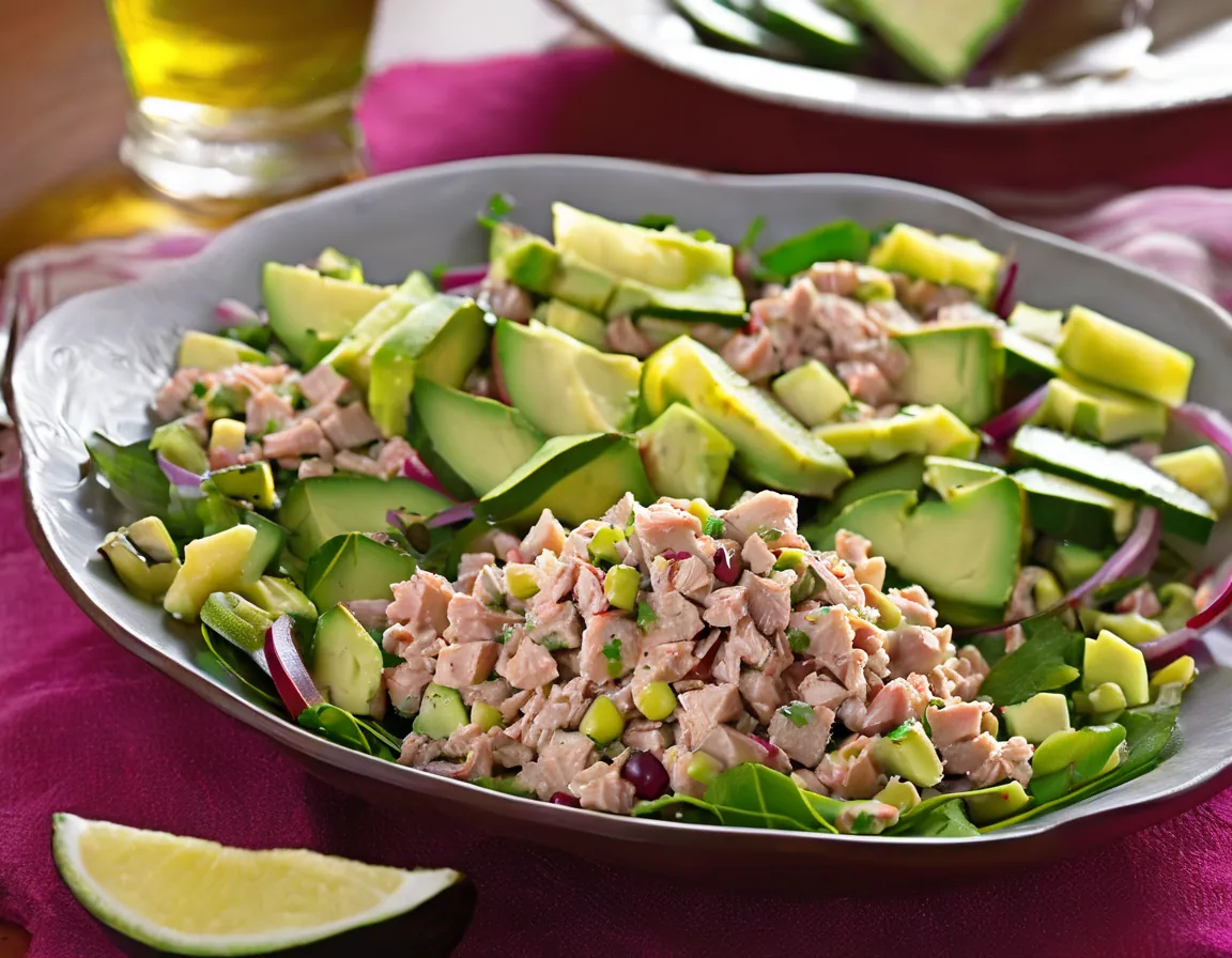 Ensalada de Atún con Garbanzos y Verduras al Estilo Mediterráneo