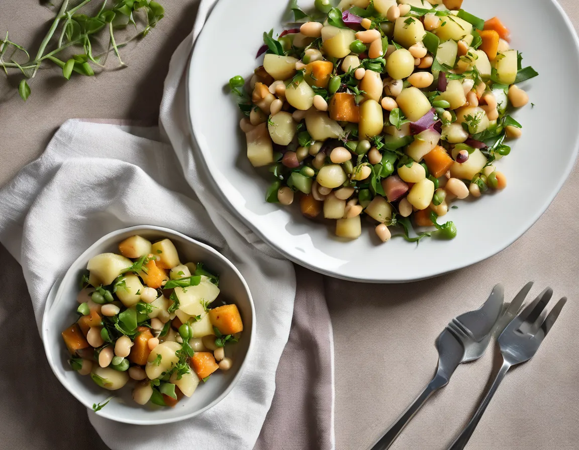Ensalada de Batata con Verduras y Frijoles para la Regularidad Intestinal
