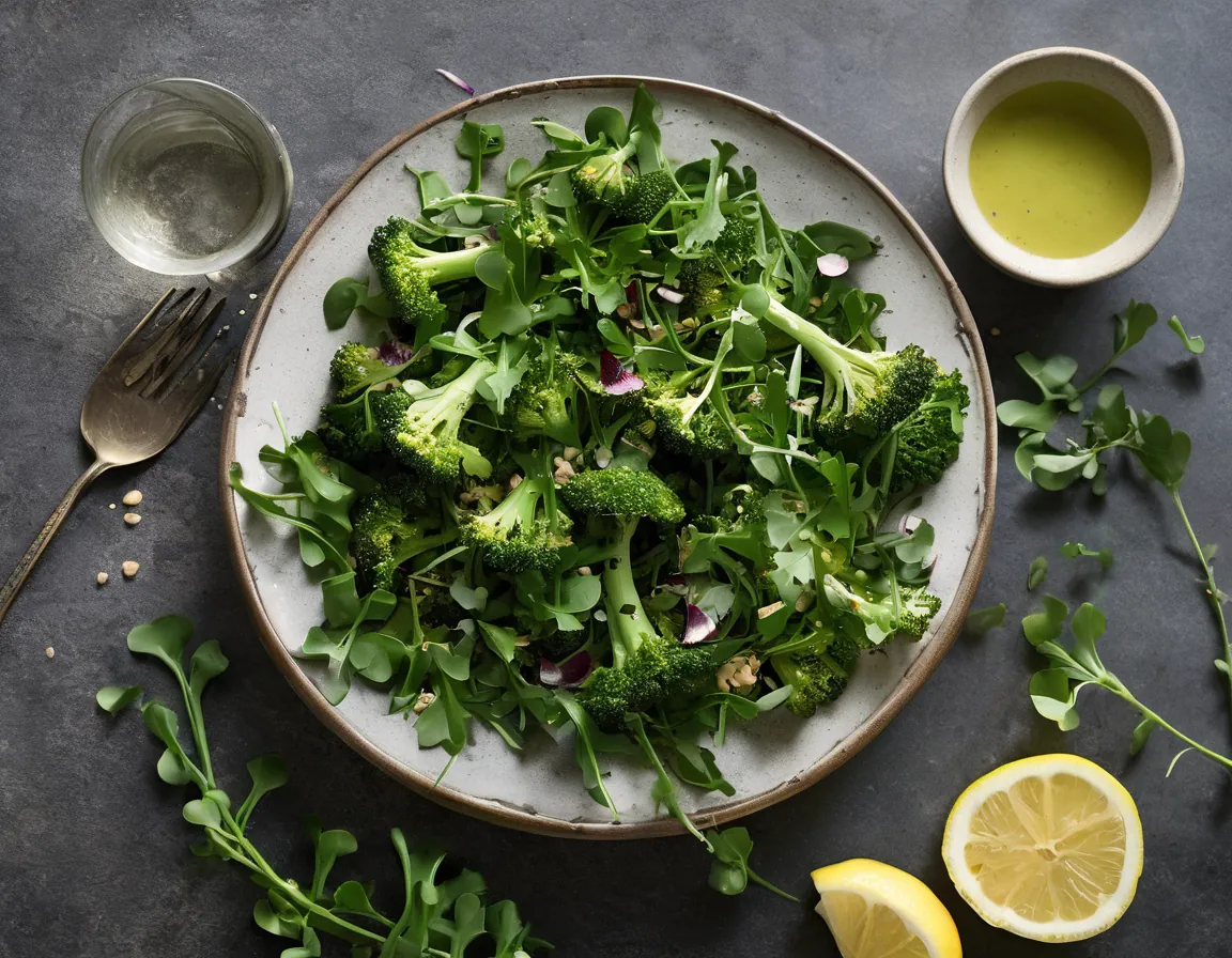 Ensalada de Brócoli Asado y Rúcula con Aliño de Limón y Tahini