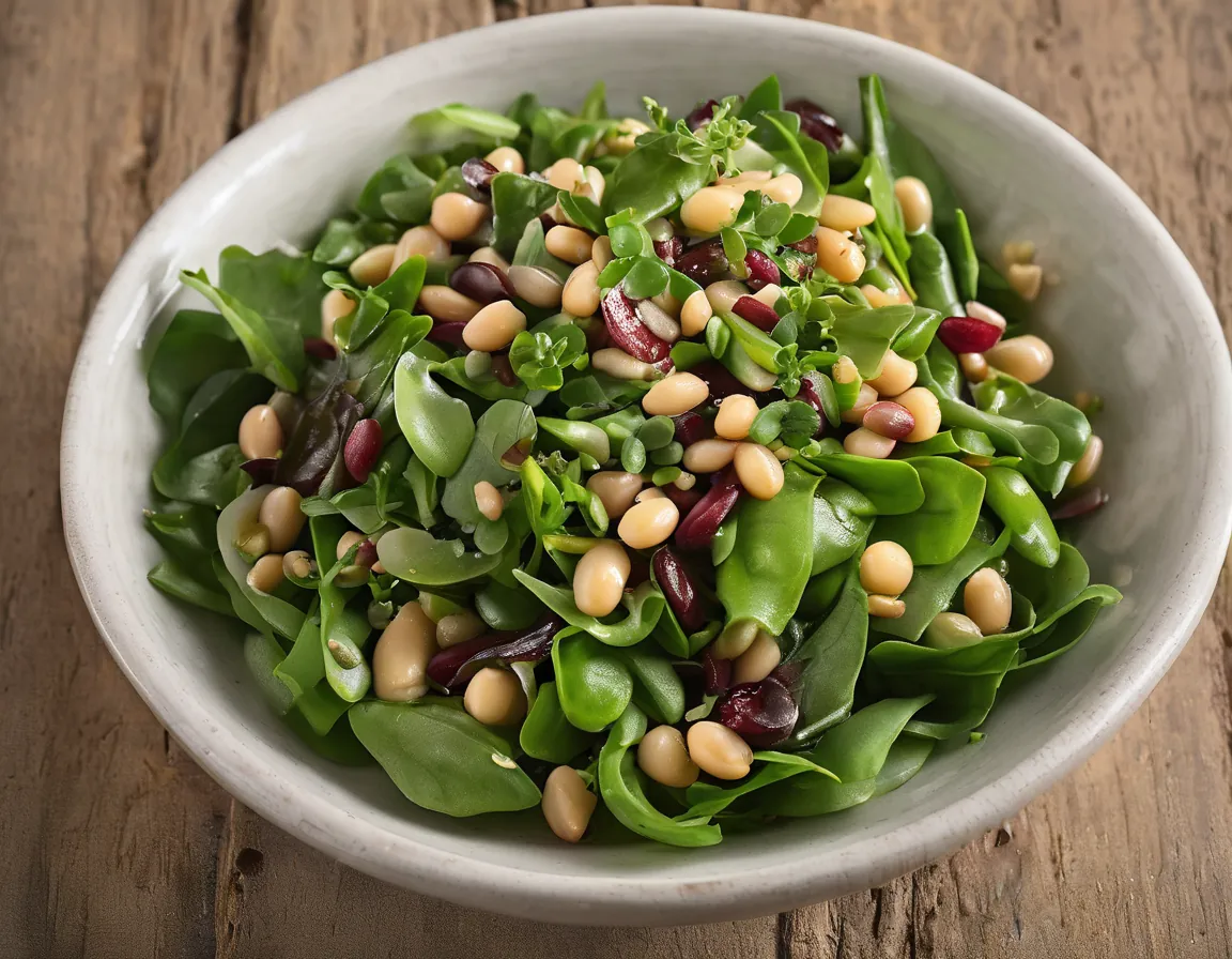 Ensalada de Lechuga Mediterránea con Judías y Semillas