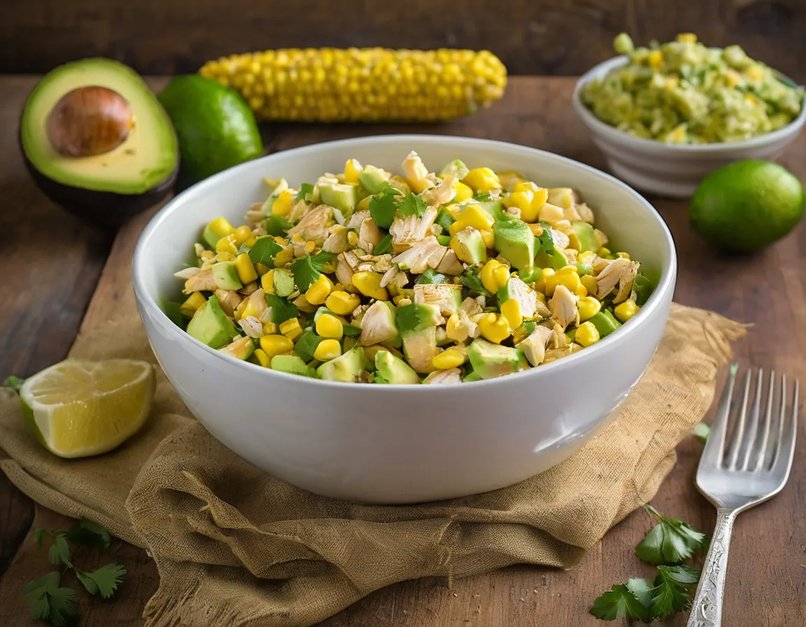 Ensalada de Maíz con Pollo y Aguacate