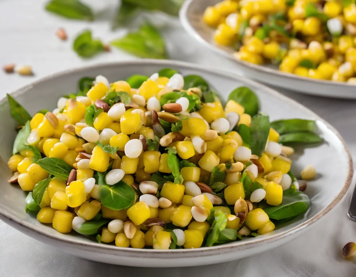 Ensalada de Maíz y Almendras con Vinagreta de Lima