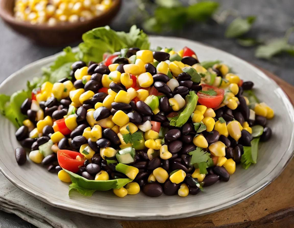 Ensalada de Maíz y Frijoles Negros Baja en Fructosa