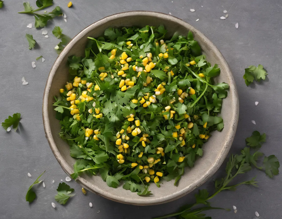 Ensalada de Maíz y Rúcula con Aderezo de Lima y Cilantro