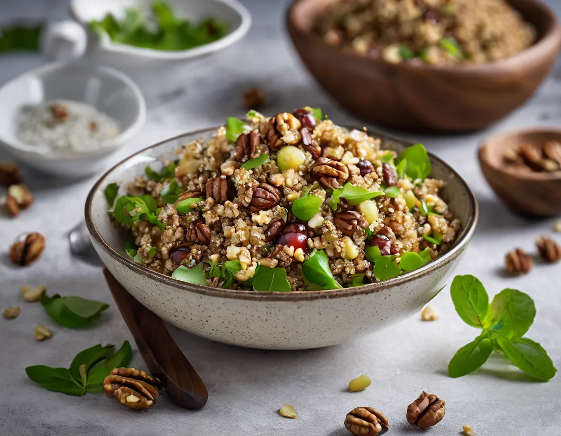 Ensalada de Nuez y Quinoa Baja en FODMAP