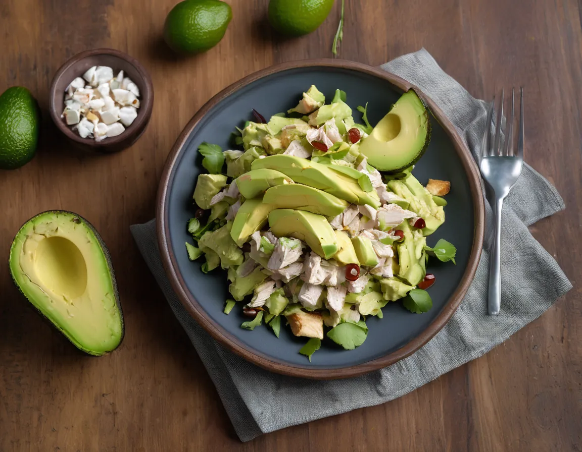 Ensalada de Pollo con Aguacate Baja en Fructosa