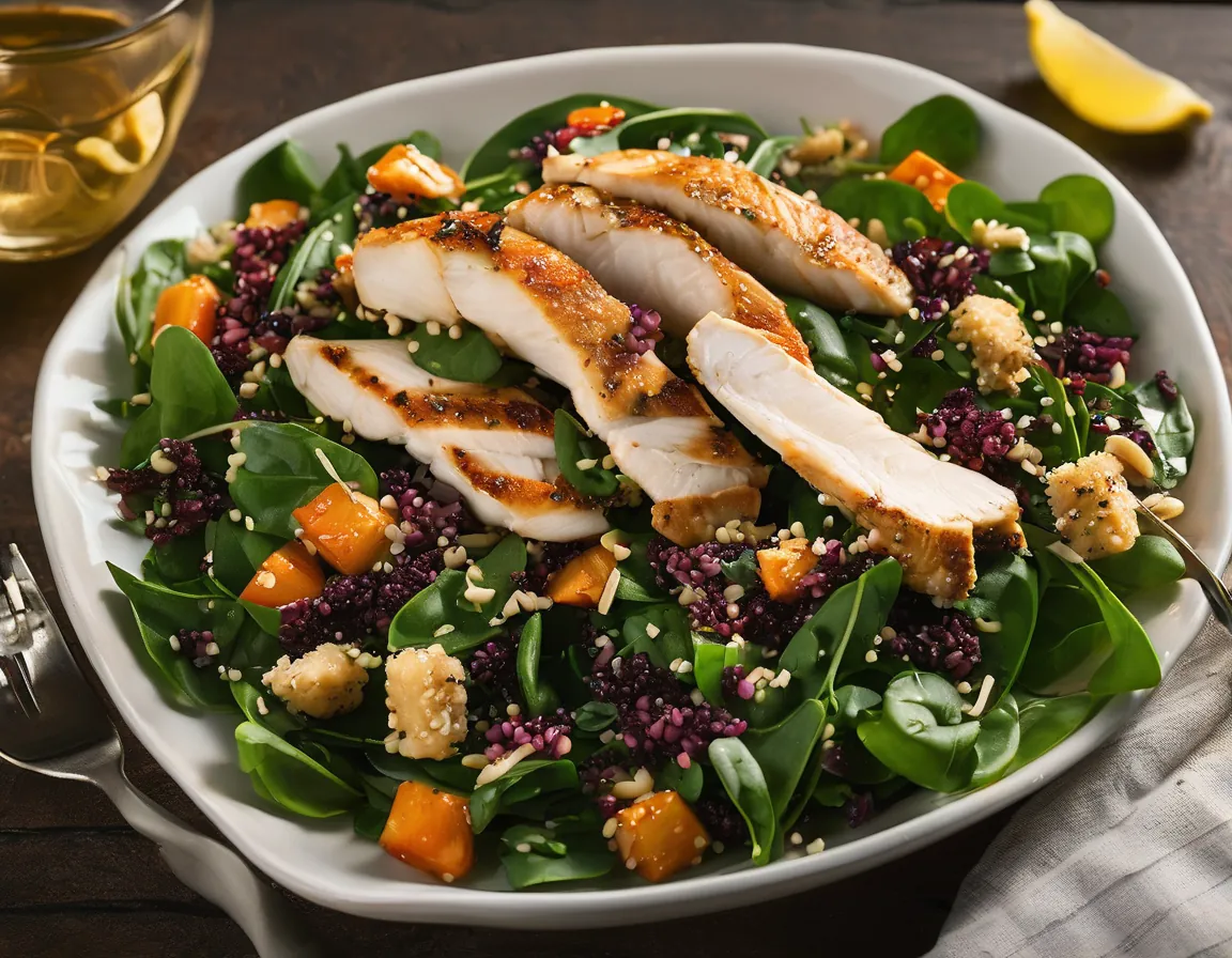 Ensalada de Pollo y Pescado con Quinoa y Verduras