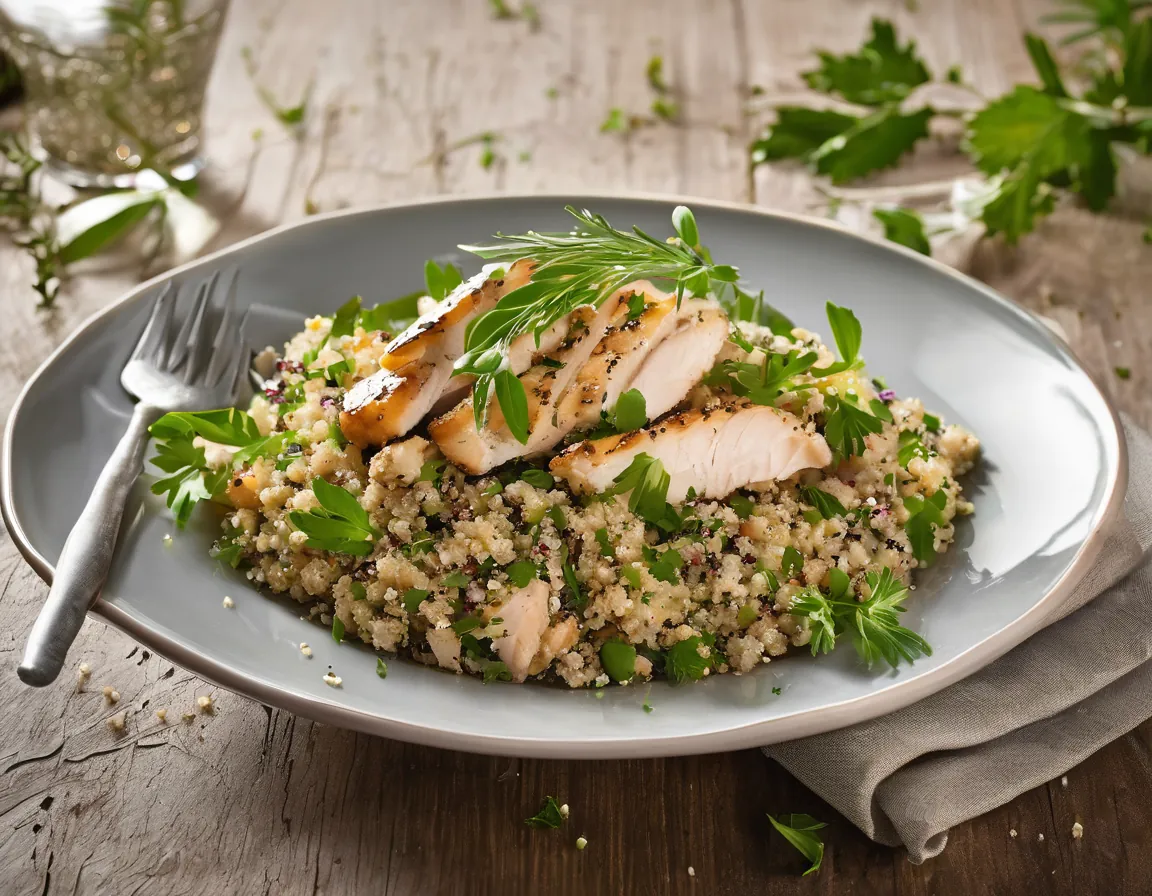 Ensalada de Quinoa con Hierbas Frescas y Pollo