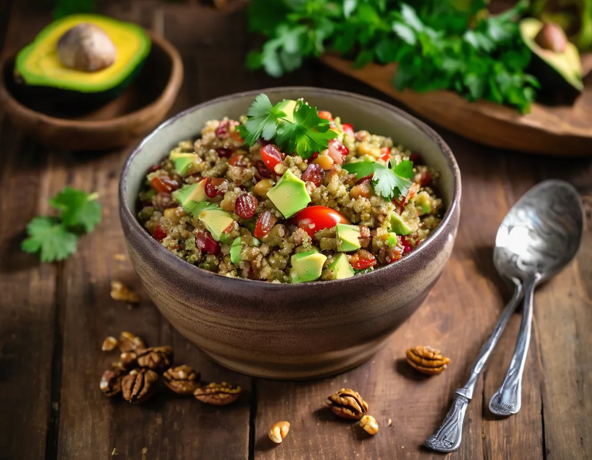 Ensalada de Quinoa con Nueces y Aguacate