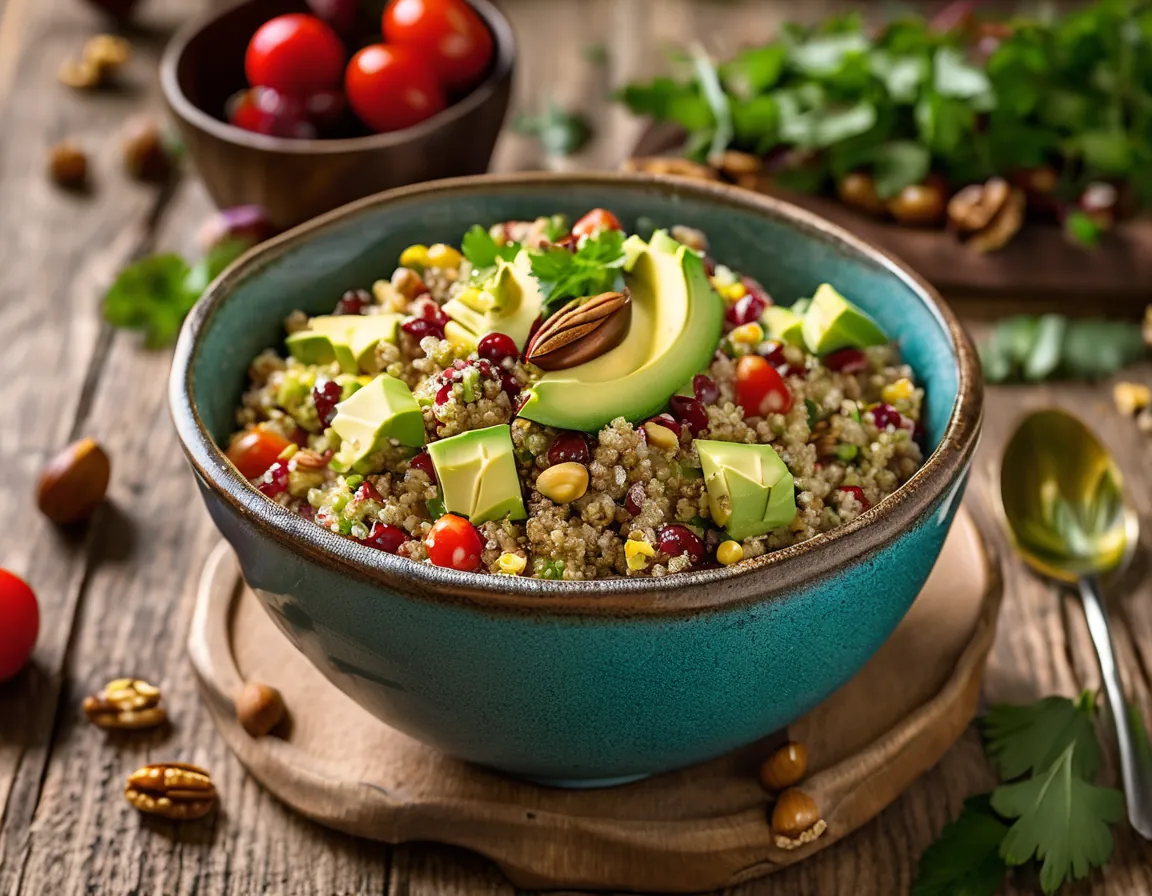 Ensalada de Quinoa con Nueces y Aguacate
