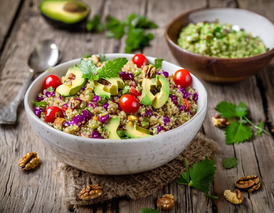Ensalada de Quinoa con Nueces y Aguacate