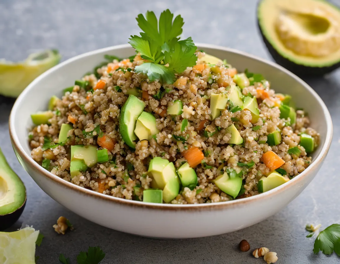 Ensalada de Quinoa con Nueces y Aguacate