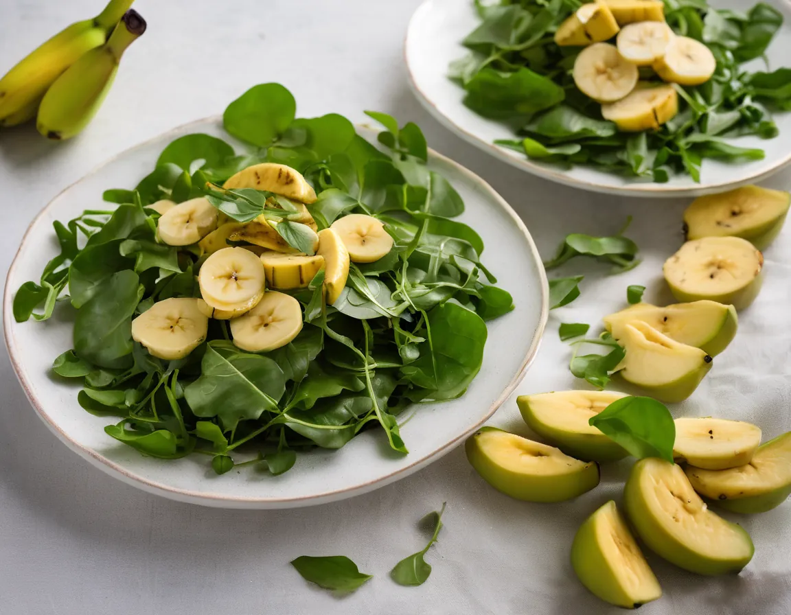 Ensalada de Rúcula con Banana Asada y Aderezo de Lima