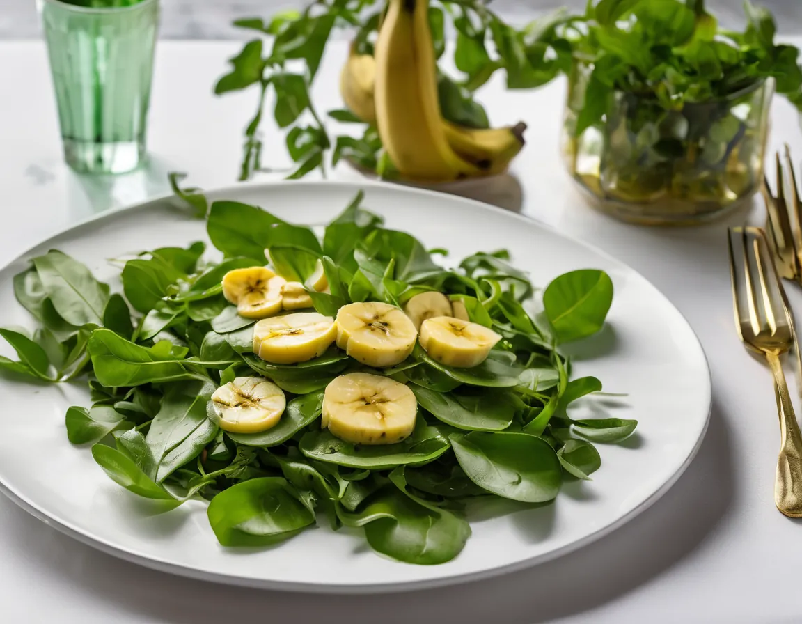 Ensalada de Rúcula con Banana Asada y Vinagreta de Lima