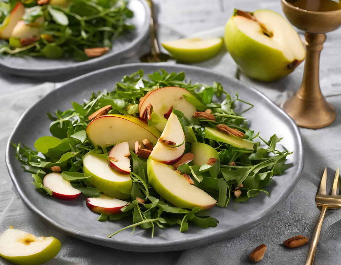 Ensalada de Rúcula con Manzana Asada y Pollo a la Parrilla