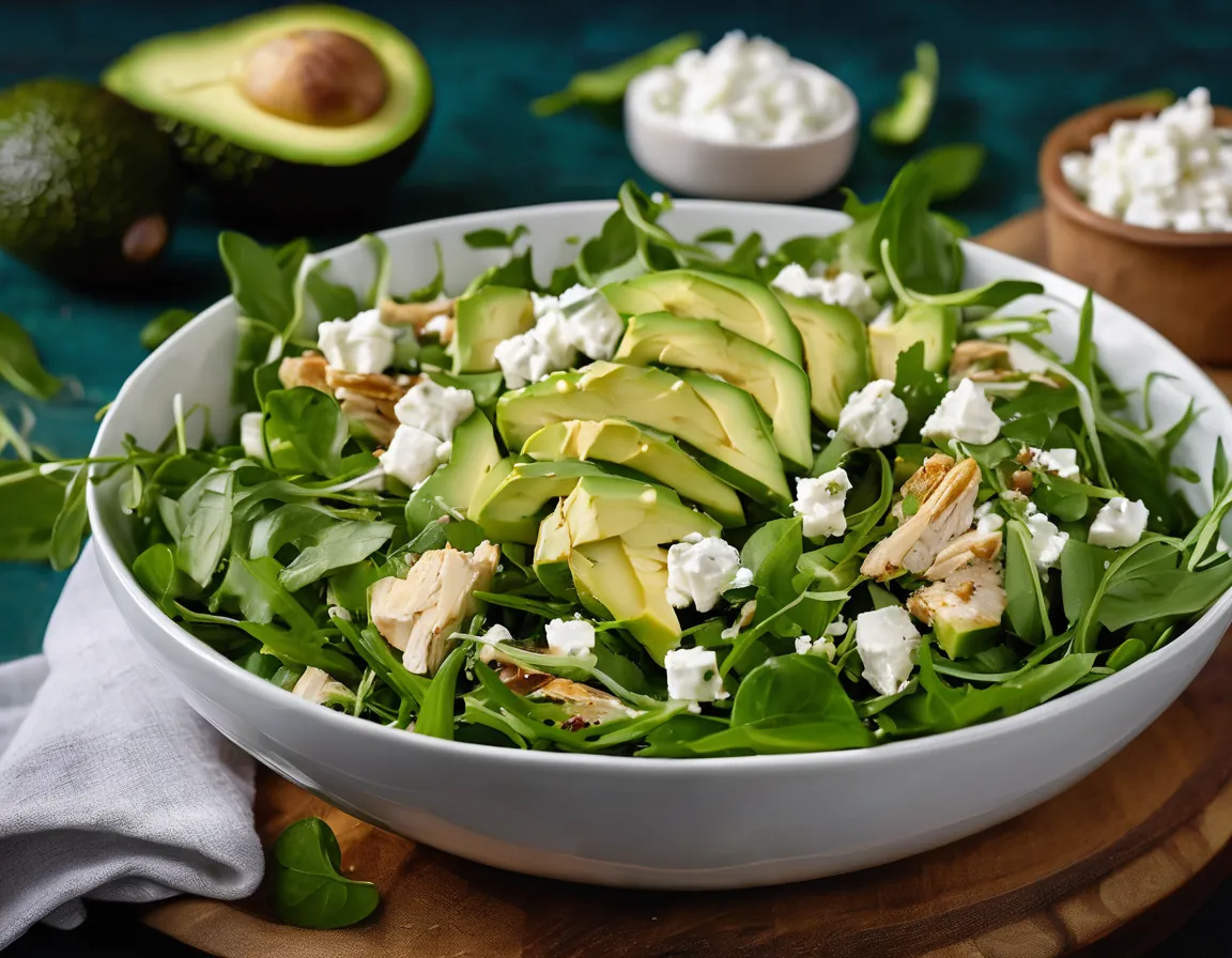 Ensalada de Rúcula con Pollo y Aguacate