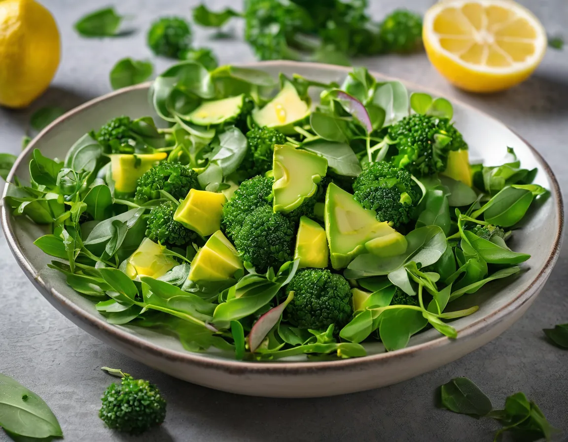 Ensalada de Rúcula y Brócoli al Limón con Aguacate