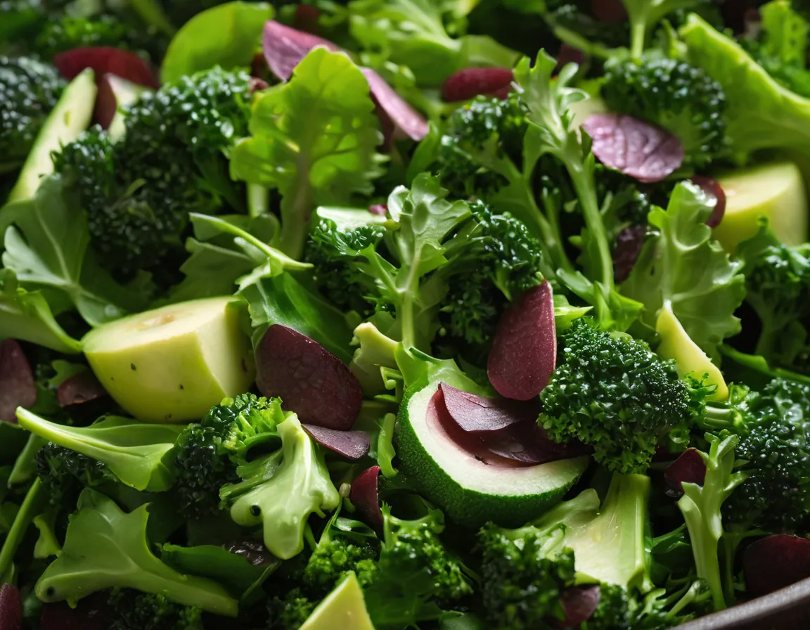 Ensalada de Rúcula y Brócoli con Vinagreta de Lima y Aguacate