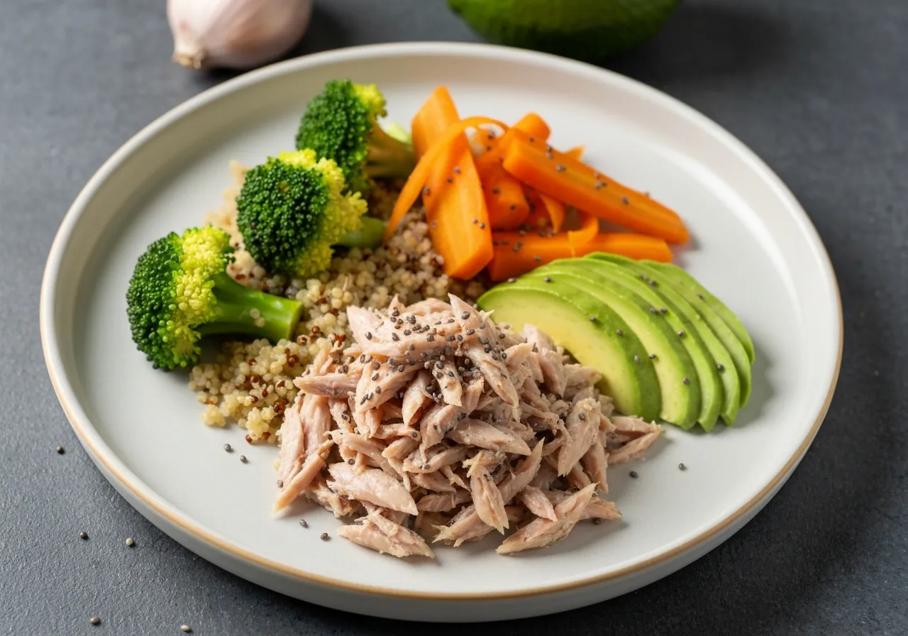 Ensalada de Sardina con Quinoa y Verduras para el Estreñimiento