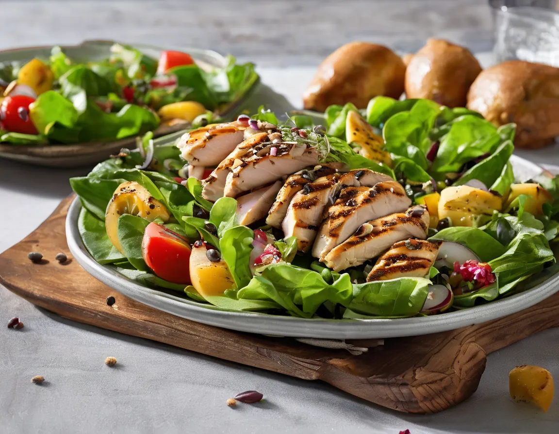 Ensalada Mediterránea con Chía y Pollo a la Plancha