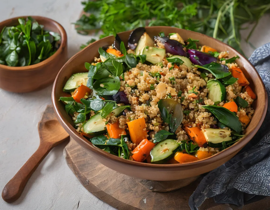 Ensalada Mediterránea de Quinoa con Pollo y Verduras Bajas en FODMAP