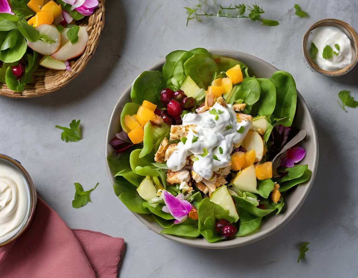 Ensalada Tropical con Pollo y Yogur Griego