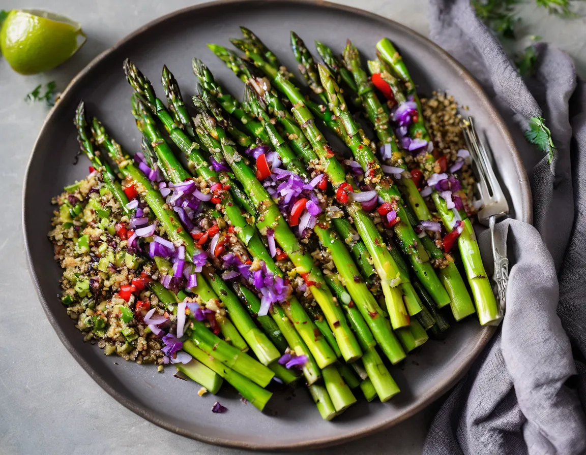Espárragos a la Parrilla con Quinoa y Aguacate