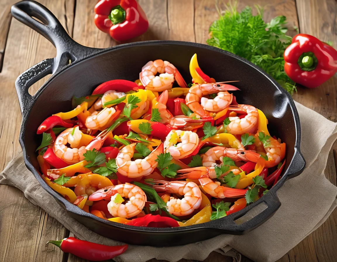 Gambas con Pimientos Asados al Estilo Mediterráneo