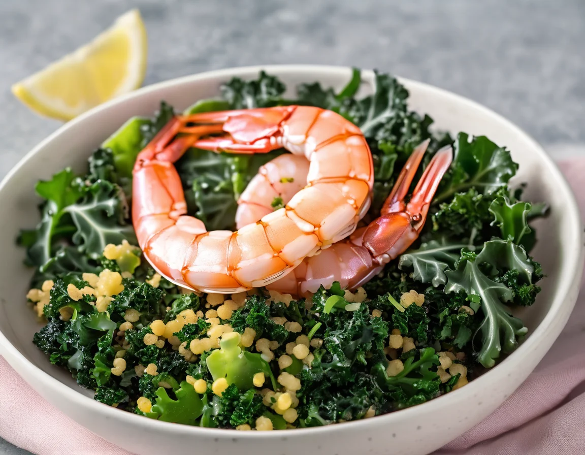 Gambas al Ajillo con Kale Salteado
