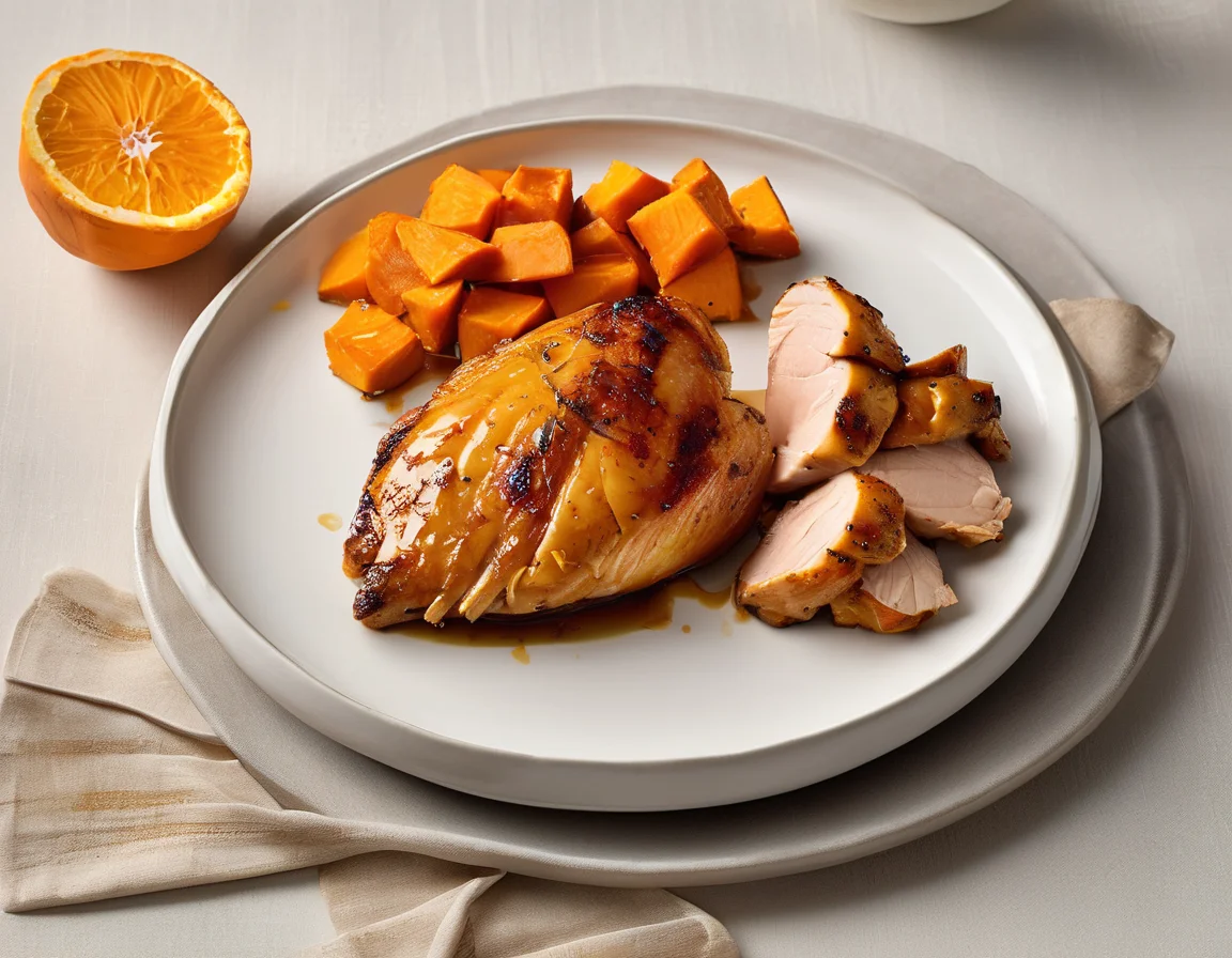 Pollo al Horno con Puré de Boniato y Hierbas Mediterráneas