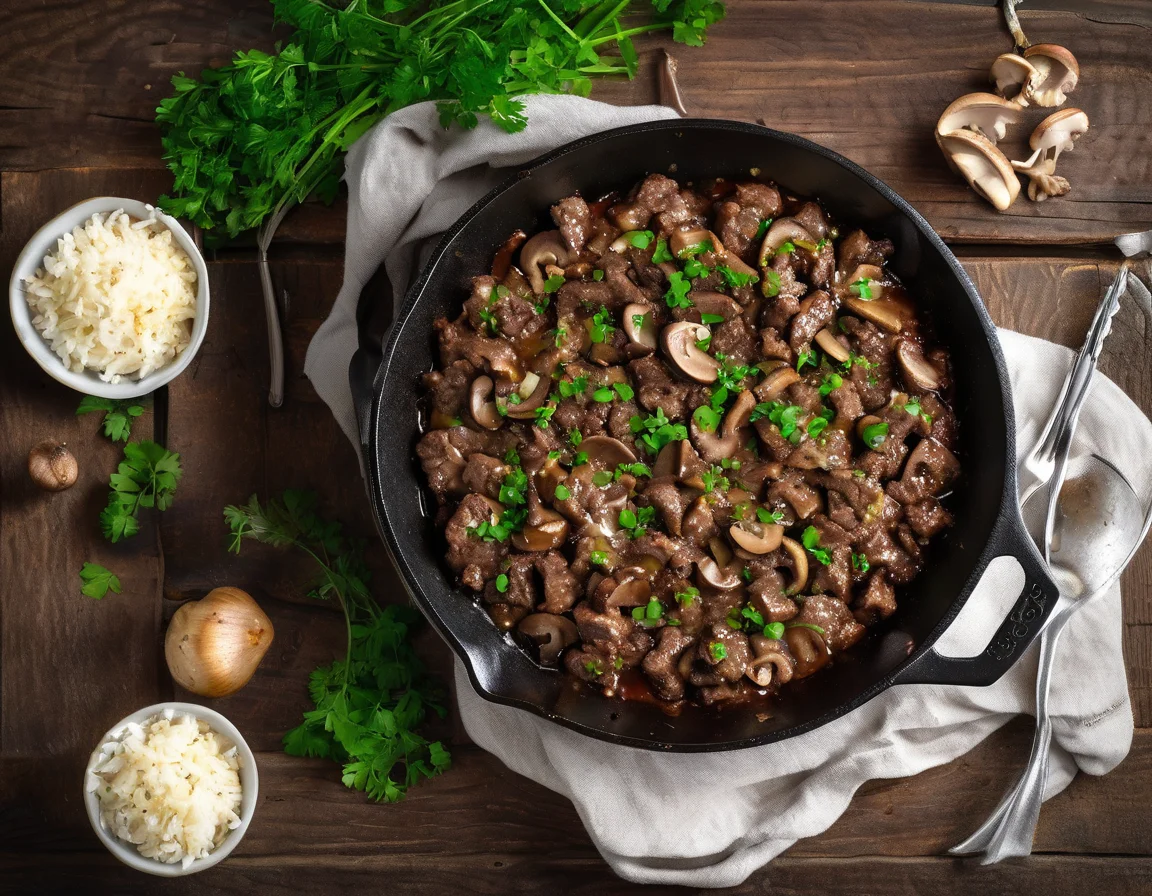 Estofado de Ternera con Setas al Jerez