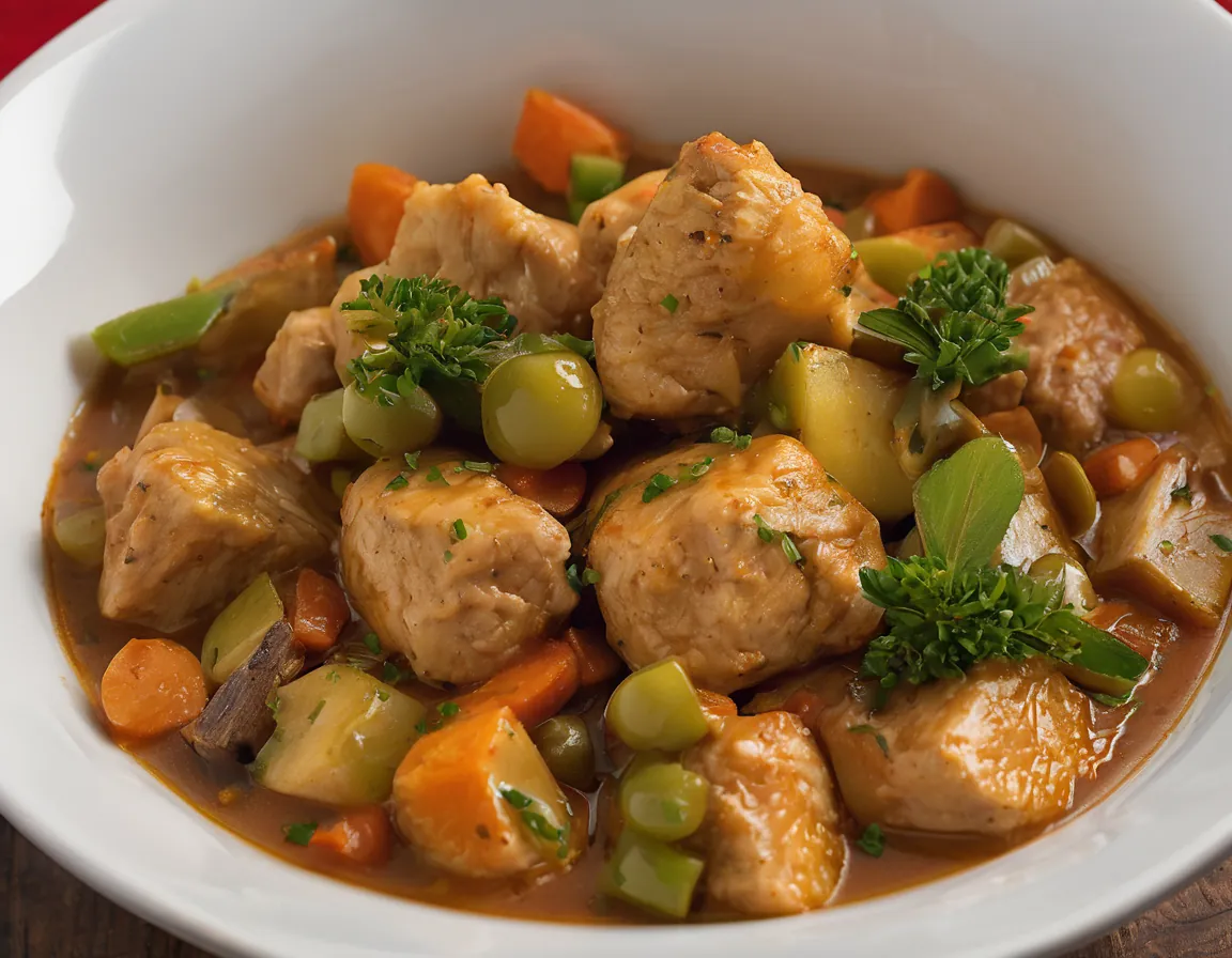 Guiso de Pollo y Cordero con Verduras Altas en Fibra